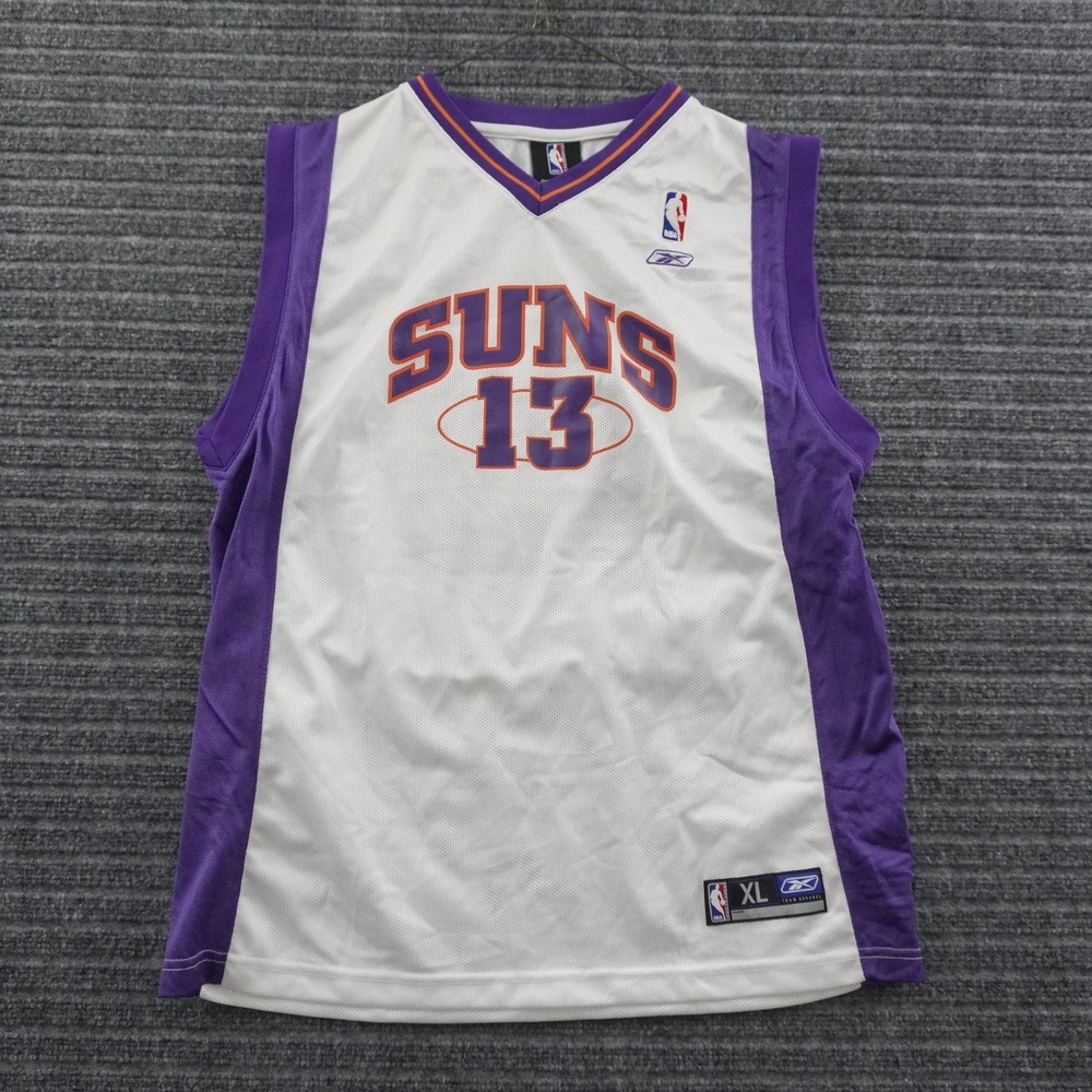 Vintage 00s Reebok Phoenix Suns Steve Nash Jersey Youth XL White NBA Basketball